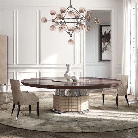 Exclusive Italian Large Round Ebony Dining Table Juliettes Interiors