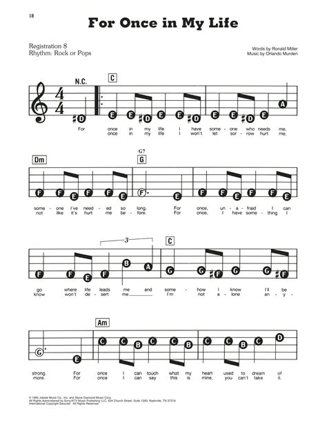 Stevie Wonder For Once In My Life Sheet Music Download Pdf Score 182619