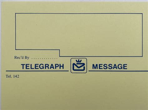 Old Telegram Blank Form From New Zealand Post Office 1984
