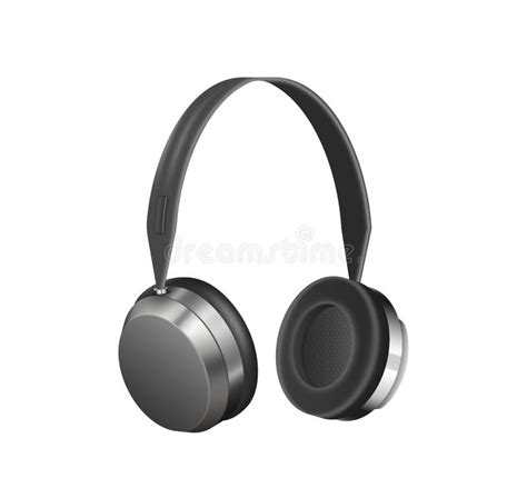 Black Realistic Headphones Gaming Headset Listening Audio Electronic