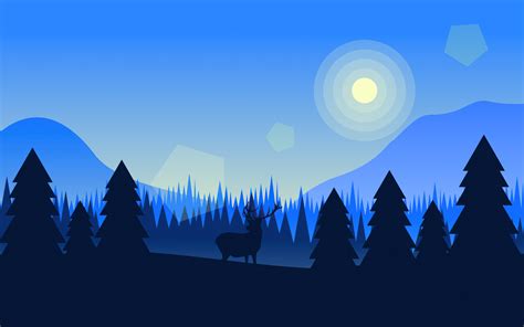 1440x900 Deer Forest Vector Illustration 1440x900 Resolution Hd 4k