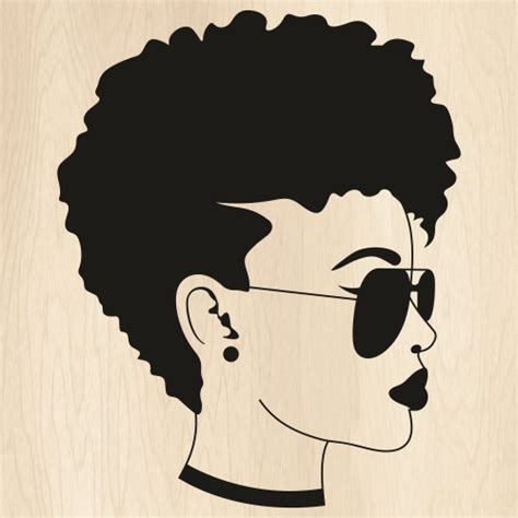Afro Woman Svg Black Woman Png Afro Woman With Goggles Vector File