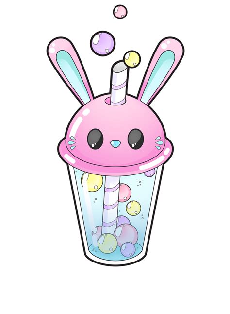 Bunny Bubble Tea By Meloxi Kawaii Girl Drawings Cute Food Drawings