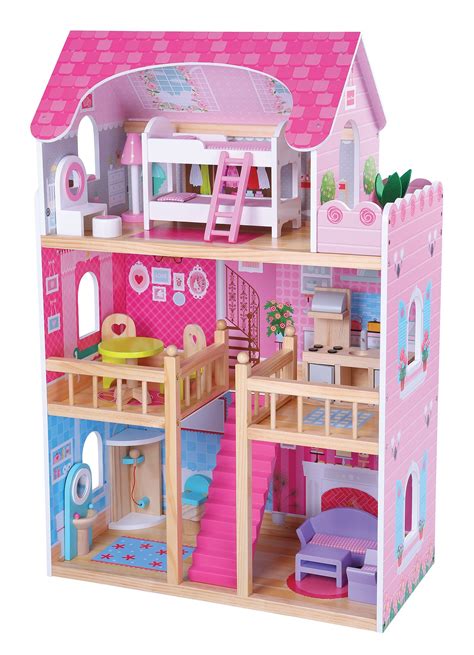 Wooden Dollhouse With Elevator Dream Doll House For Little Girls 5 Year