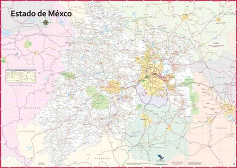 Mapa Del Estado De Mexico Mural Plastificado Con Varillas 129900