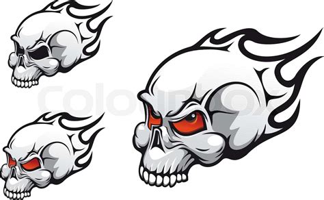 Danger Evil Skulls As A Tattoo Isolated On White Stock Vector Colourbox