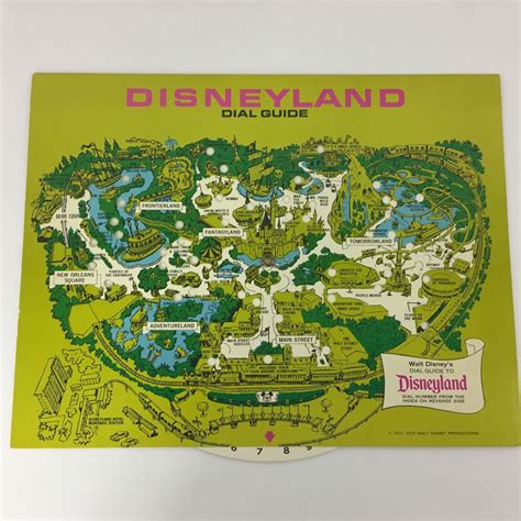 Vintage Disneyland Dial Guide Map 1972 Souvenir Unused Large Postcard