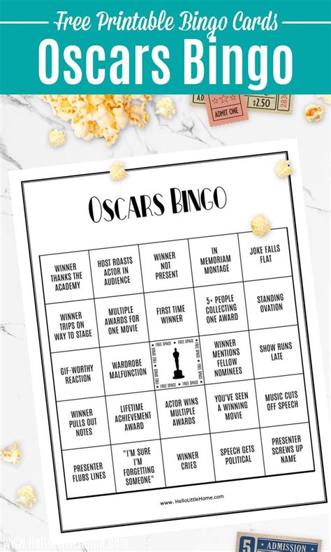 Oscars Bingo Cards Free Printable Hello Little Home Artofit