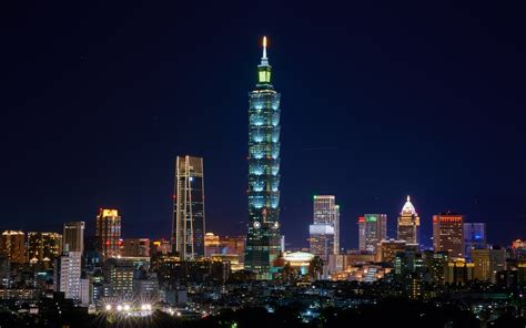 Wallpaper Taiwan Cityscape Skyscraper Night Modern Architecture