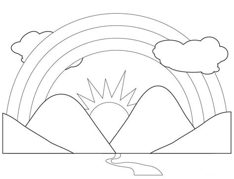 Preschool Coloring Pages Of Rainbows - Coloring Home