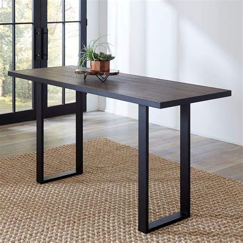 Hudson 9gp166 Longnarrow Counter Table In Shadow Grey With Metal Sled