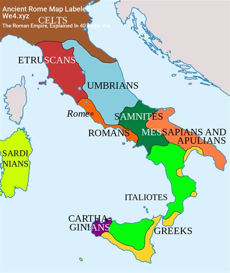 Ancient Rome Map Labeled Roman Empire Map Italy History Ancient