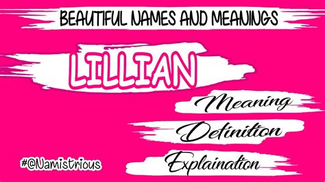 Lillian Name Meaning Lillian Name Lillian Name And Meanings