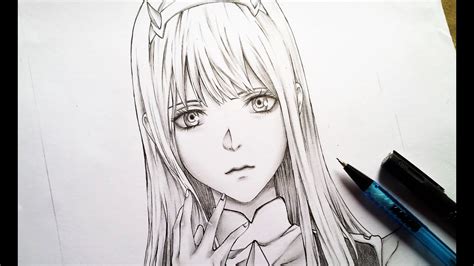 How To Draw Realistic Anime Girl Zero Two Step By Step For