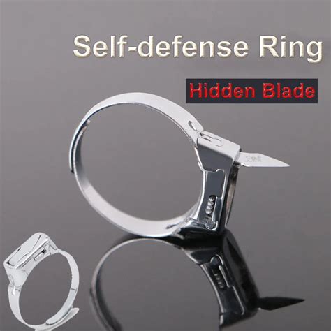 Self Defense Ring With Knife Men Women Multifunctional Stainless Steel