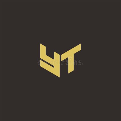 Yt Logo Letter Initial Logo Designs Template With Gold And Black
