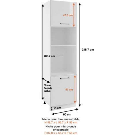 Colonne De Cuisine Pour Micro Onde Et Four Encastrable Bellissi Noyer