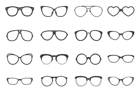 Eyeglasses Set Flat 459357 Vector Art At Vecteezy
