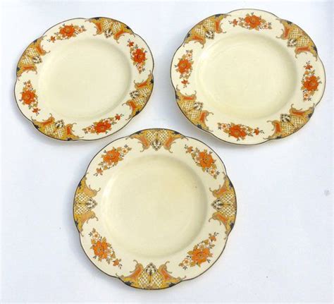 Woods Ivory Ware Plates X Art Deco Salad Plates Vintage Staffordshire Pottery Farmhouse