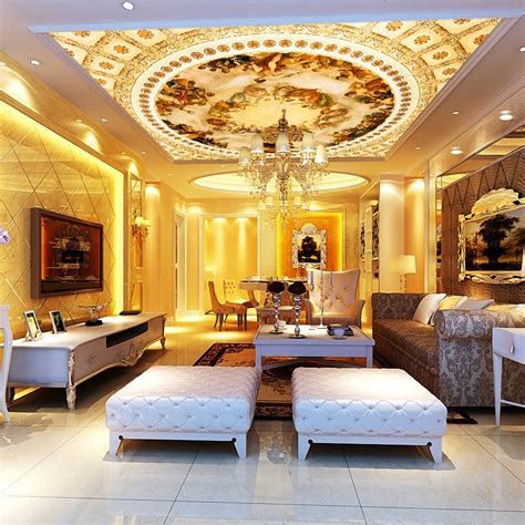 European Luxury Gold Oil Painting Design 3d Non Woven