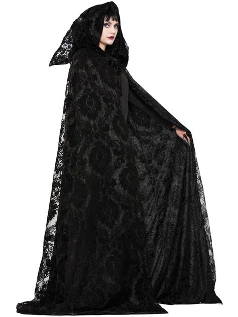 Witche Wizard Midnight Cloak Partybell Com Black Cape Costume Fashion Black Cloak