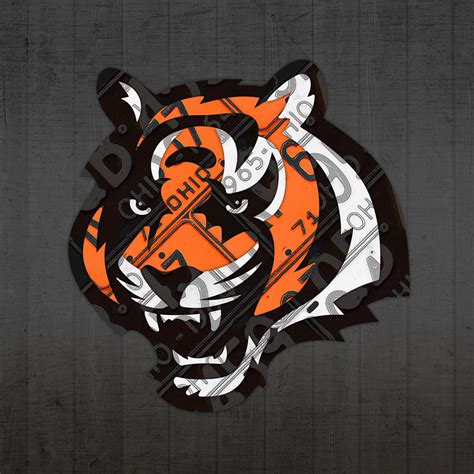 Cincinnati Bengals Football Team Retro Logo Ohio License Plate Art