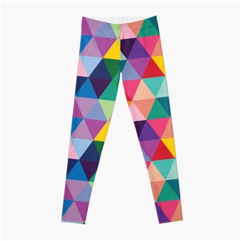 Colorful Geometric Triangles Leggings By Pugmom4 Redbubble