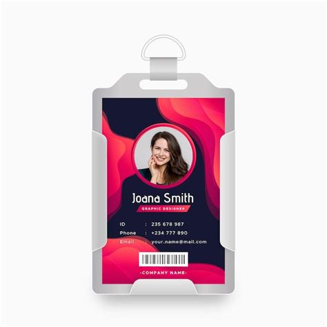 Free Vector Id Cards Abstract Template With Photo