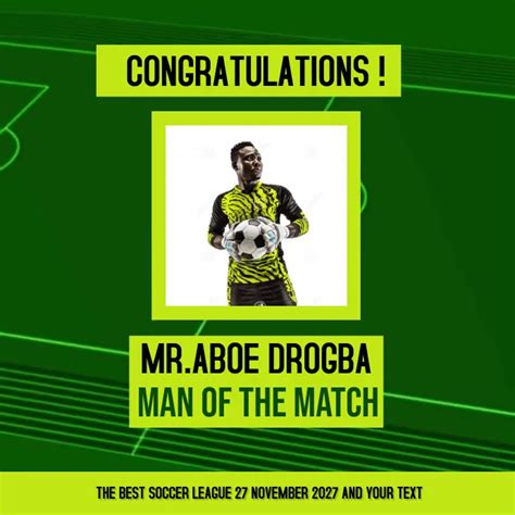 Soccer Football Man Of The Match Social Media Template Postermywall