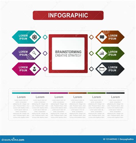 Infographic Template With 6 Options For Annual Report Workflow And