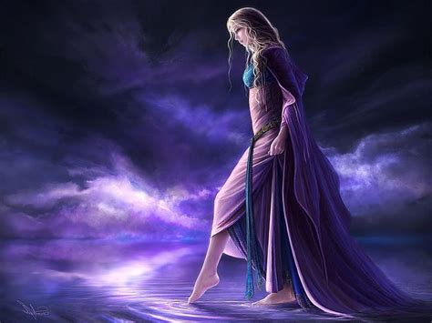 Walking On Water Walking Water Purple Girl Hd Wallpaper Peakpx