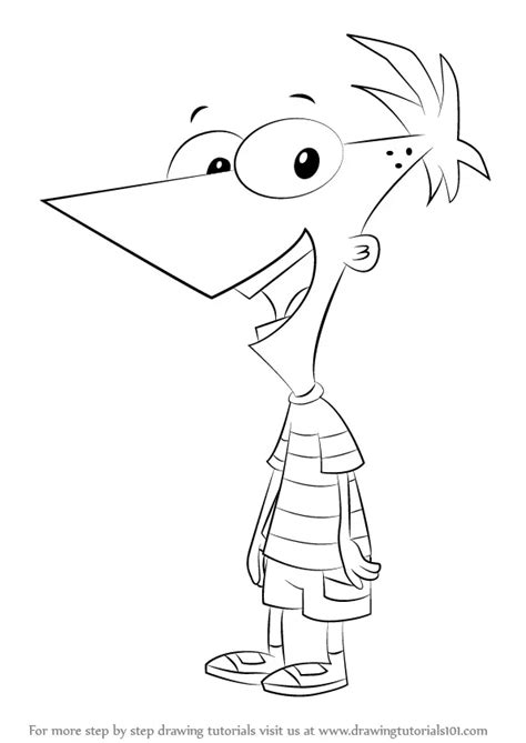 Learn How To Draw Phineas Flynn From Phineas And Ferb Phineas And Ferb