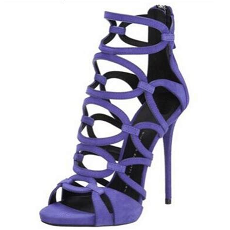 Shoespie Purple Cage Sandals Purple Sandals Purple Shoes Purple Suede