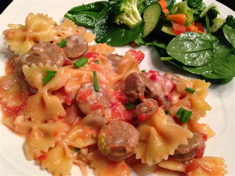 Sprinkle on cheese while still hot. Britt's Apron: One Pot Cheesy Smoked Sausage Pasta Skillet