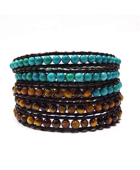Wrap Bracelet Leather 5 Rows Adjustable To Fit Most Wrist Sizes