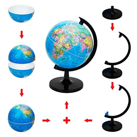Exerz 20cm World Globe Political Map Educational Geographic Globe