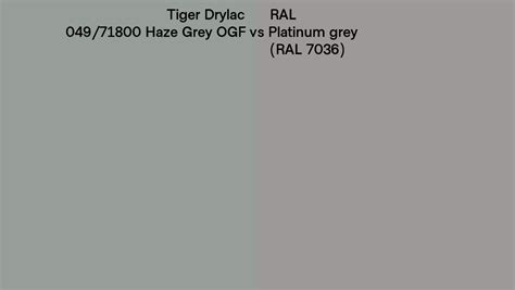 Tiger Drylac 049 71800 Haze Grey OGF Vs RAL Platinum Grey RAL 7036