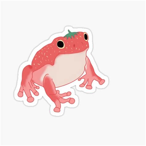 Strawberry Frog Sticker For Sale By Mayastef Redbubble
