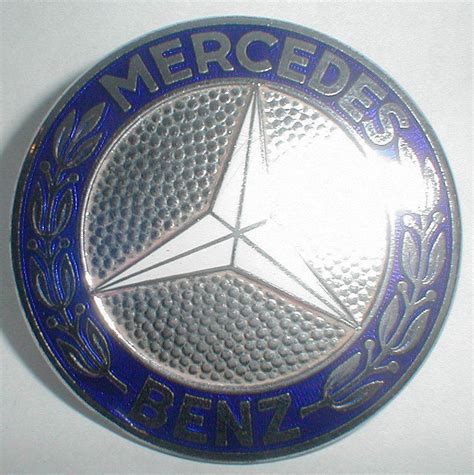 Vintage Mercedes Benz Gull Wing Blue Silver Enamel Round Car Emblem