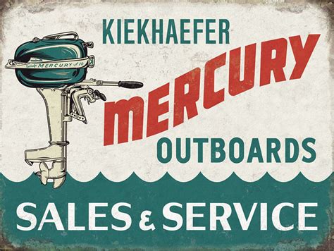 Vintage Looking Mercury Outboard Ad Sign Replica Printed On A 9x12
