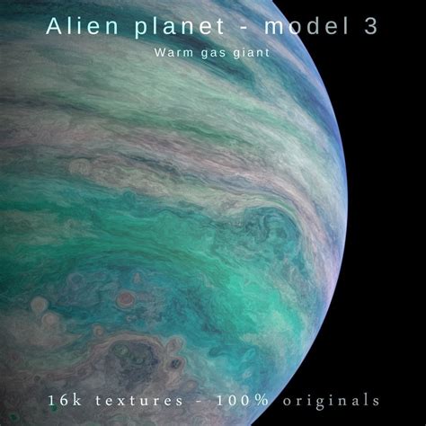 3d Model Alien Planet Model 3 16k Photorealistic Warm Gas Giant Vr