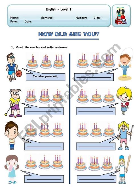 How Old Are You Esl Worksheet By Xani Kids Learning Activities