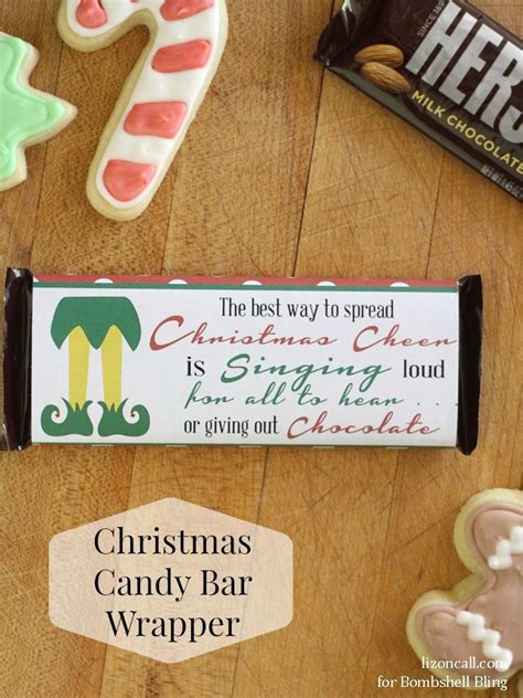 Candy bar wrappers santa christmas mini hershey bar candy. Elf Inspired Printable Christmas Candy Bar Wrapper ...