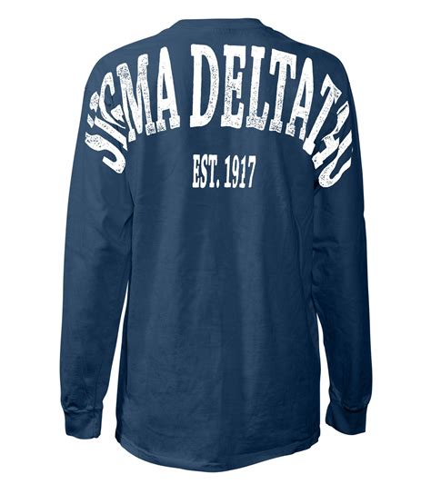 Sigma Delta Tau Stadium Shirt Navy Small Sigma Delta Tau Alpha Sigma