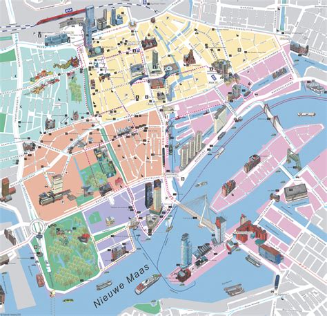 Rotterdam Tourist Map Rotterdam Netherlands • Mappery