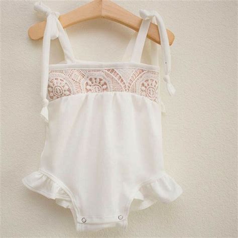 Cute Newborn Infant Baby Girl Hollow Out Lace Romper Clothes Lace Up