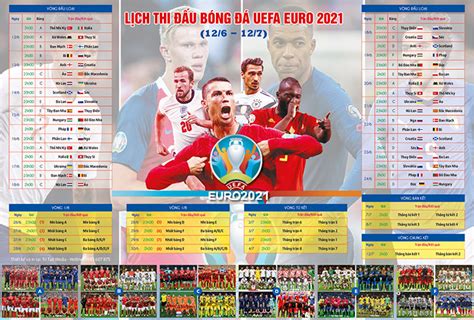 Sau đây là lịch thi đấu 32 trận của môn bóng đá nam olympic 2020. In lịch thi đấu bóng đá EURO 2021 hàng đầu tại Việt Nam