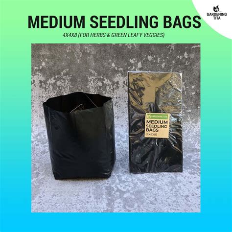 Seedling Bags Medium For Herbs Leafy Veggies 4x4x8 20 Pcs