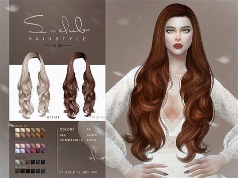 Curly Long Hair N80 By S Club Ll At Tsr Sims 4 Updates