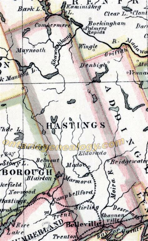 Hastings County Historical Pioneer Ancestor Settlement Maps